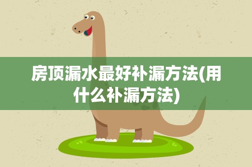房顶漏水最好补漏方法(用什么补漏方法)