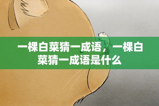 一棵白菜猜一成语，一棵白菜猜一成语是什么