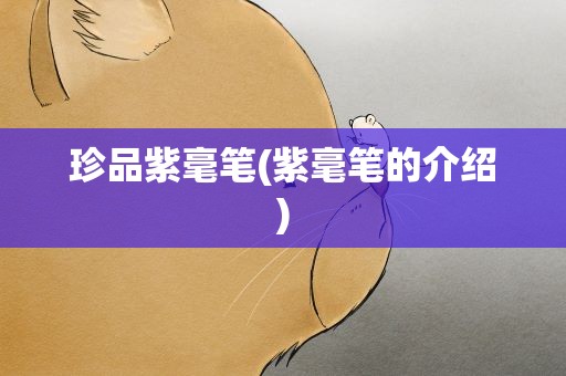 珍品紫毫笔(紫毫笔的介绍)
