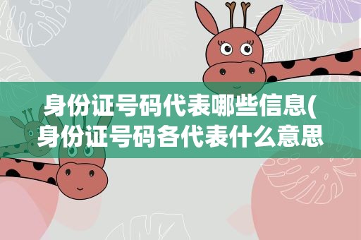 身份证号码代表哪些信息(身份证号码各代表什么意思)