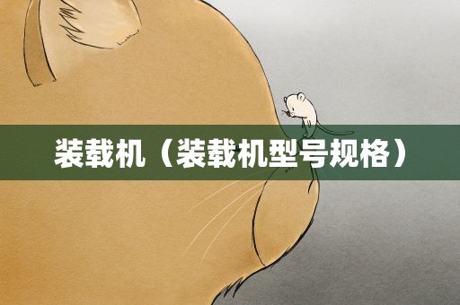 装载机（装载机型号规格）