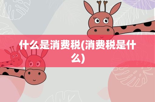 什么是消费税(消费税是什么)