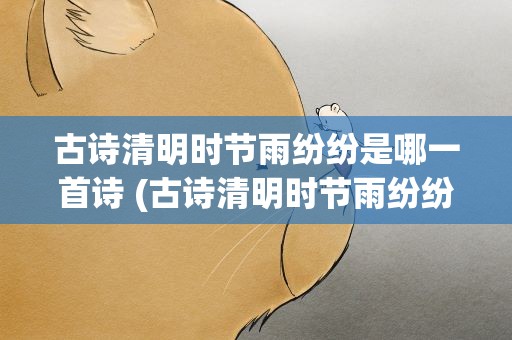 古诗清明时节雨纷纷是哪一首诗 (古诗清明时节雨纷纷是哪一首诗)