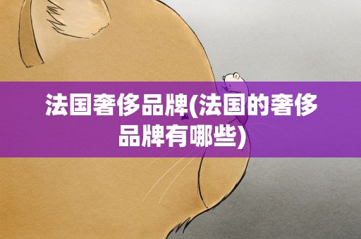法国奢侈品牌(法国的奢侈品牌有哪些)