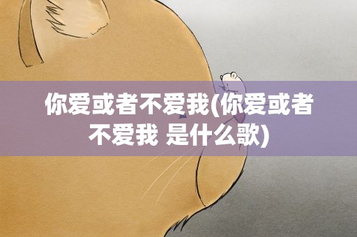 你爱或者不爱我(你爱或者不爱我 是什么歌)