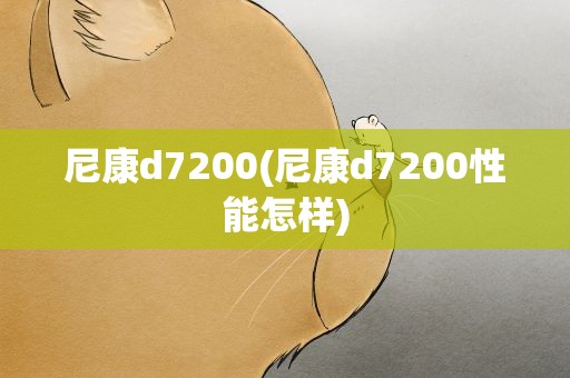 尼康d7200(尼康d7200性能怎样)