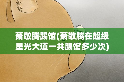 萧敬腾踢馆(萧敬腾在超级星光大道一共踢馆多少次)