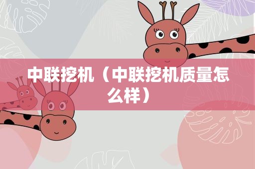 中联挖机（中联挖机质量怎么样）