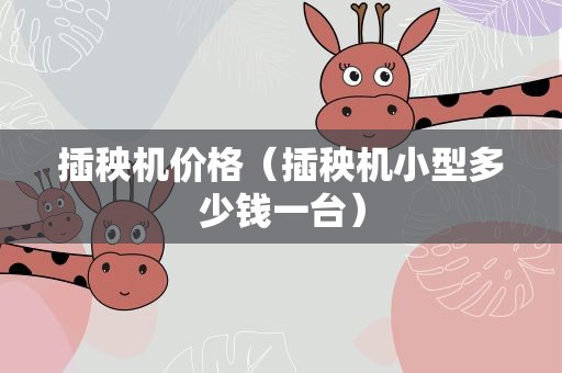 插秧机价格（插秧机小型多少钱一台）