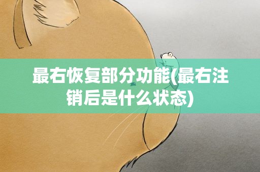 最右恢复部分功能(最右注销后是什么状态)