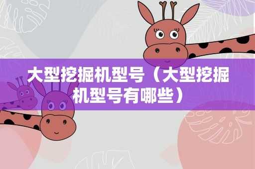 大型挖掘机型号（大型挖掘机型号有哪些）
