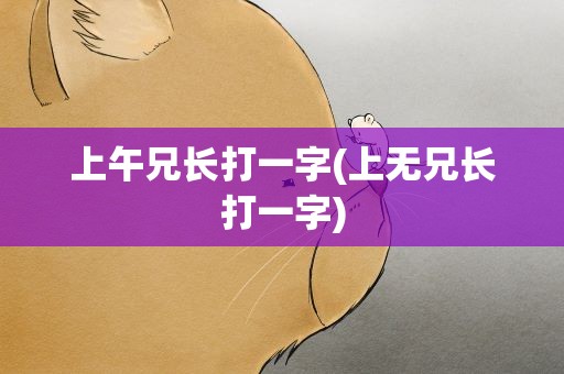 上午兄长打一字(上无兄长打一字)