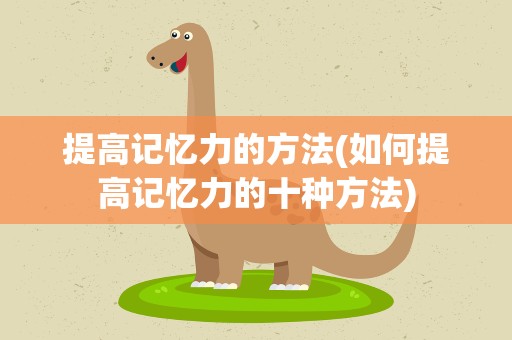 提高记忆力的方法(如何提高记忆力的十种方法)