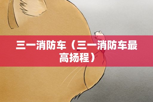 三一消防车（三一消防车最高扬程）
