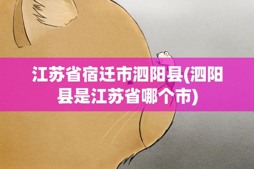 江苏省宿迁市泗阳县(泗阳县是江苏省哪个市)