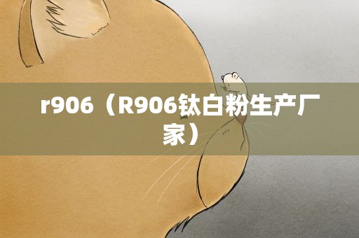 r906（R906钛白粉生产厂家）