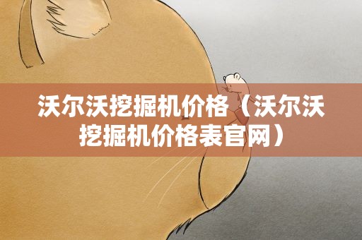 沃尔沃挖掘机价格（沃尔沃挖掘机价格表官网）