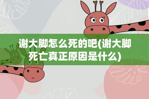 谢大脚怎么死的吧(谢大脚死亡真正原因是什么)