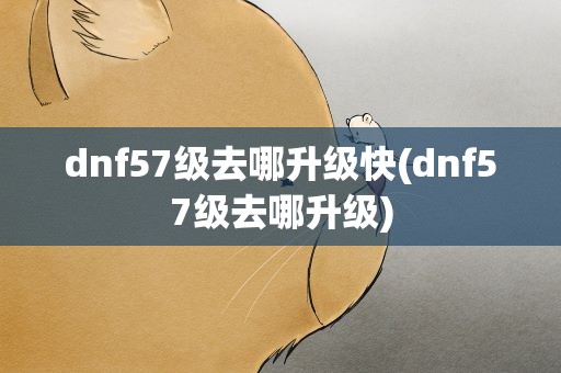 dnf57级去哪升级快(dnf57级去哪升级)