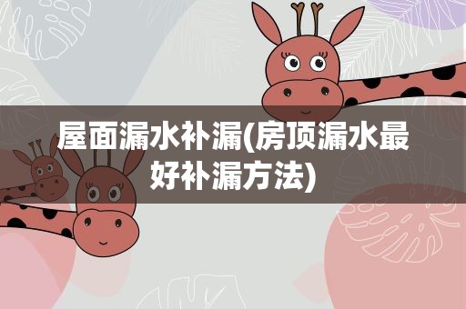 屋面漏水补漏(房顶漏水最好补漏方法)