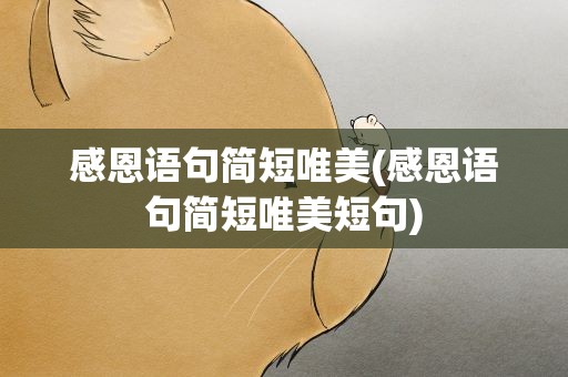 感恩语句简短唯美(感恩语句简短唯美短句)