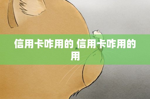 信用卡咋用的 信用卡咋用的用