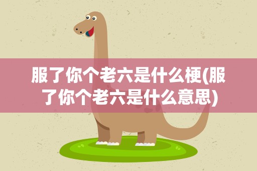 服了你个老六是什么梗(服了你个老六是什么意思)