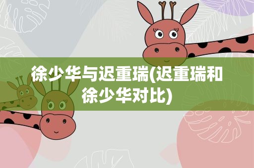 徐少华与迟重瑞(迟重瑞和徐少华对比)