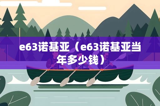 e63诺基亚（e63诺基亚当年多少钱）