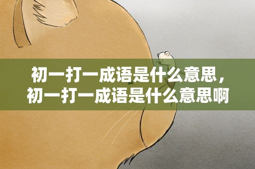初一打一成语是什么意思，初一打一成语是什么意思啊