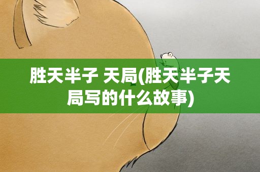 胜天半子 天局(胜天半子天局写的什么故事)