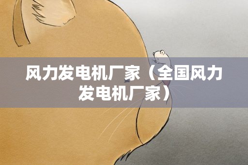 风力发电机厂家（全国风力发电机厂家）