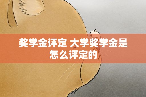 奖学金评定 大学奖学金是怎么评定的