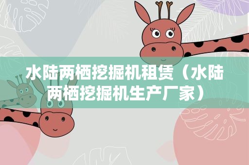 水陆两栖挖掘机租赁（水陆两栖挖掘机生产厂家）