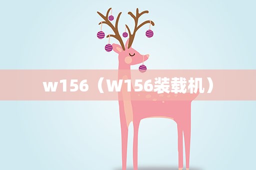 w156（W156装载机）