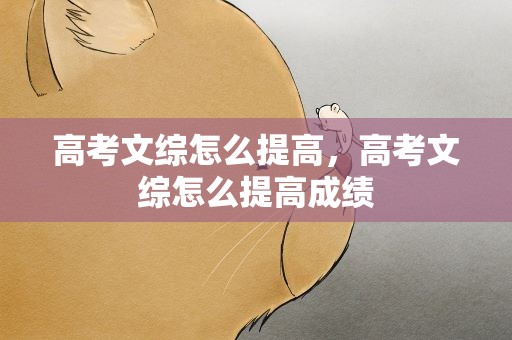 高考文综怎么提高，高考文综怎么提高成绩