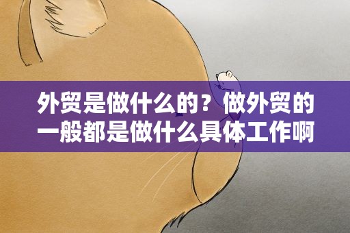 外贸是做什么的？做外贸的一般都是做什么具体工作啊