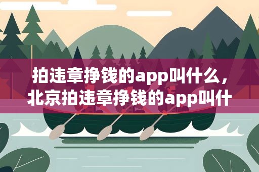 拍违章挣钱的app叫什么，北京拍违章挣钱的app叫什么