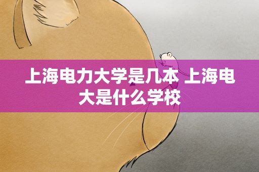 上海电力大学是几本 上海电大是什么学校