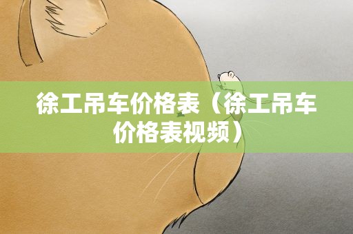 徐工吊车价格表（徐工吊车价格表视频）