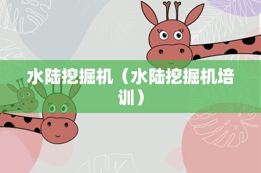 水陆挖掘机（水陆挖掘机培训）