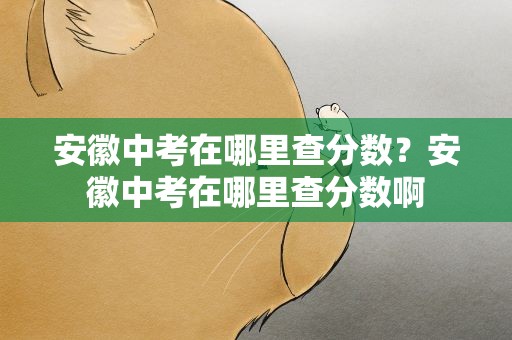安徽中考在哪里查分数？安徽中考在哪里查分数啊