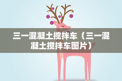 三一混凝土搅拌车（三一混凝土搅拌车图片）