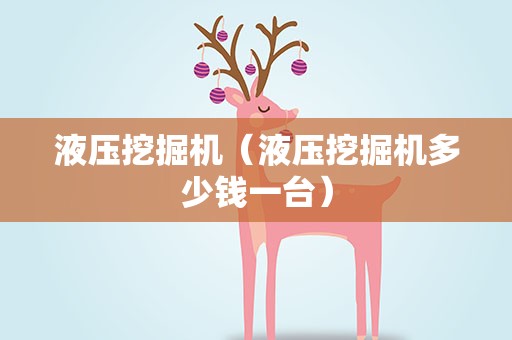 液压挖掘机（液压挖掘机多少钱一台）