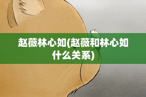 赵薇林心如(赵薇和林心如什么关系)