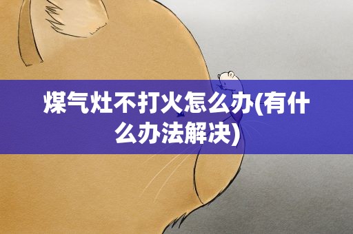 煤气灶不打火怎么办(有什么办法解决)