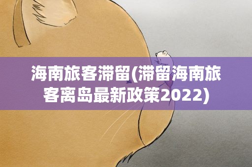 海南旅客滞留(滞留海南旅客离岛最新政策2022)