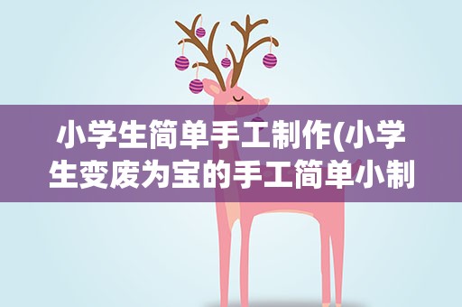 小学生简单手工制作(小学生变废为宝的手工简单小制作有哪些)