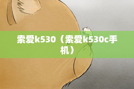 索爱k530（索爱k530c手机）