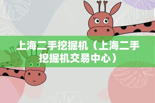 上海二手挖掘机（上海二手挖掘机交易中心）